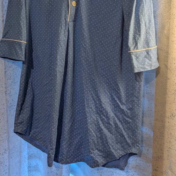 Ralph Lauren Blue Polka Dot Nightgown Night Dress Pajama Size Large 100% Cotton - Picture 2 of 9